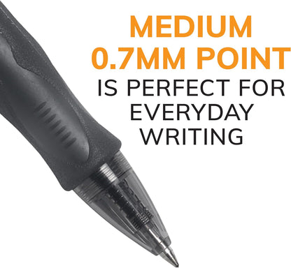 BIC Gelocity Original Blue Gel Pens - 12-Count Medium Point (0.7mm) Retractable Pens with Ergonomic Grip for Effortless Writing