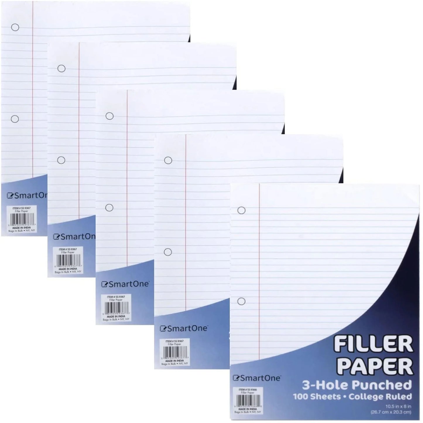 Premium College Rule Loose Leaf Filler Paper – 100 Sheets per Pack, 50 Pack Bulk for Students and Offices