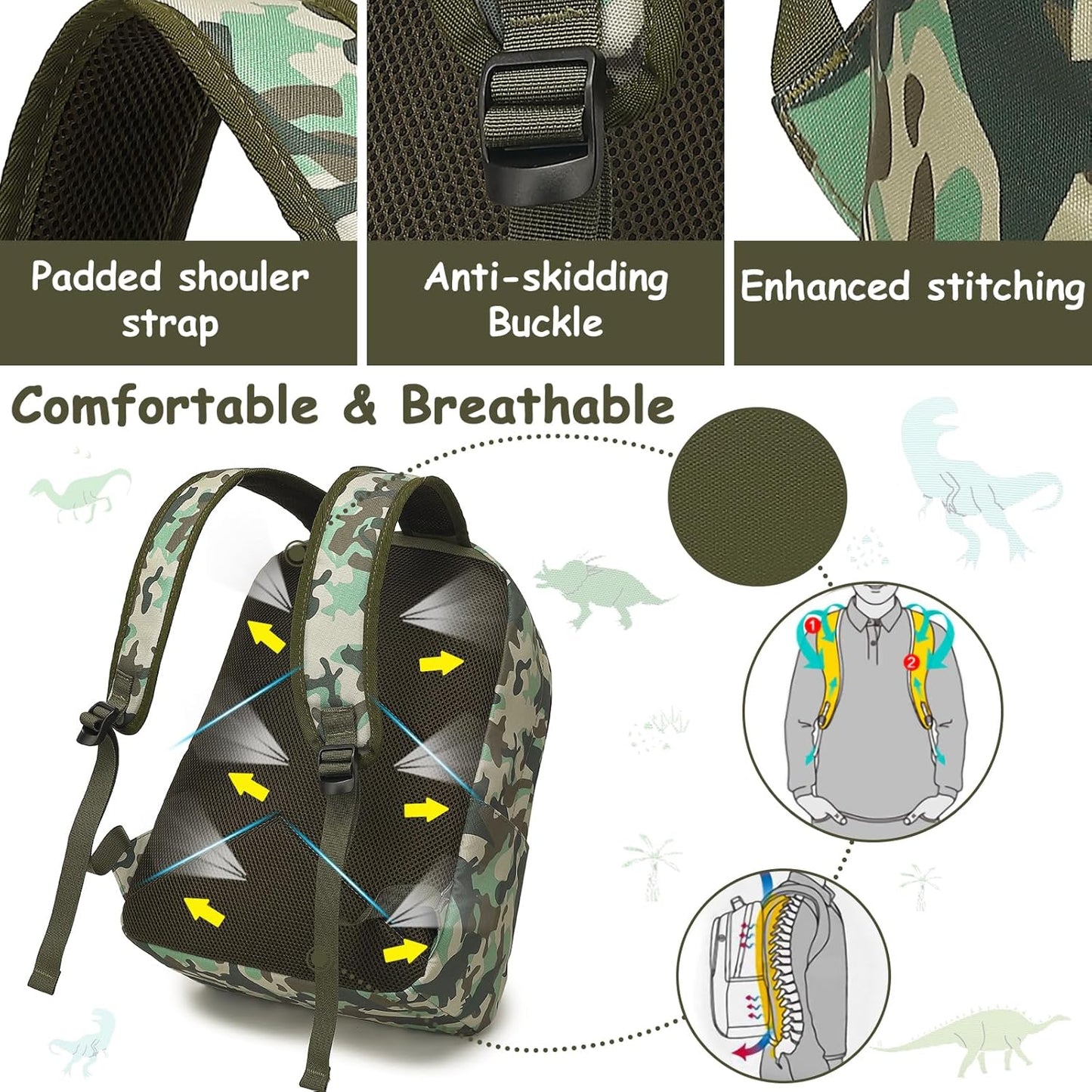 Vibrant Dinosaur Preschool Backpack for Kids - Perfect for Kindergarten and Elementary Adventures!