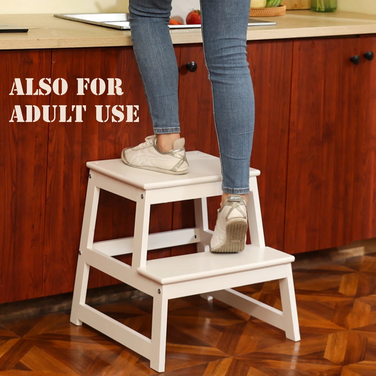 Elevate Your Child's Independence with Our White Montessori Kitchen Step Stool for Toddlers - A Safe and Stylish Learning Tower for Little Helpers