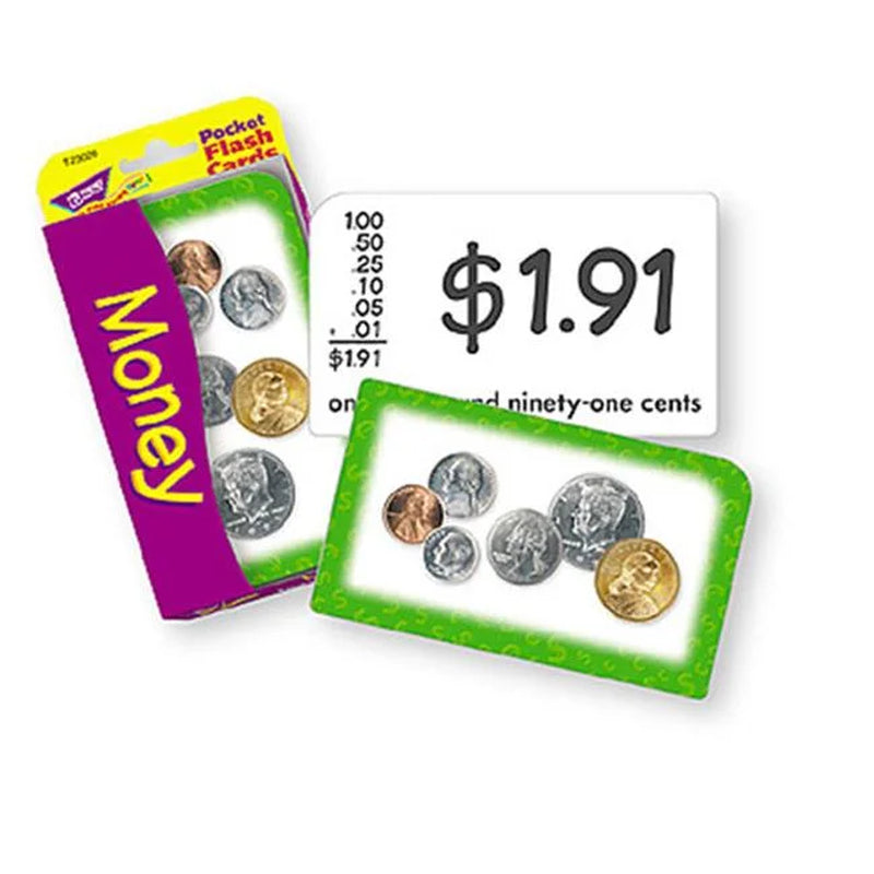 Engaging Money Pocket Flash Cards for Learning U.S. Coin Values - T23020