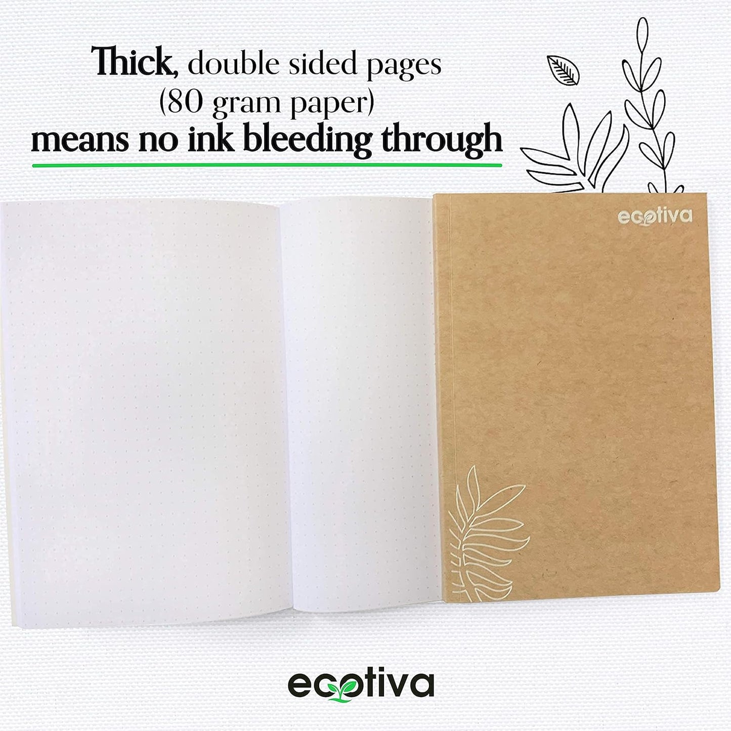 Premium Eco-Friendly Dotted Notebooks - 10 Pack of 100% Recycled A5 Notebooks with Thick Pages for Writing and Journaling