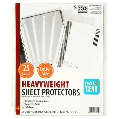 Heavyweight Sheet Protectors, 8.5" X 11", 25 Count