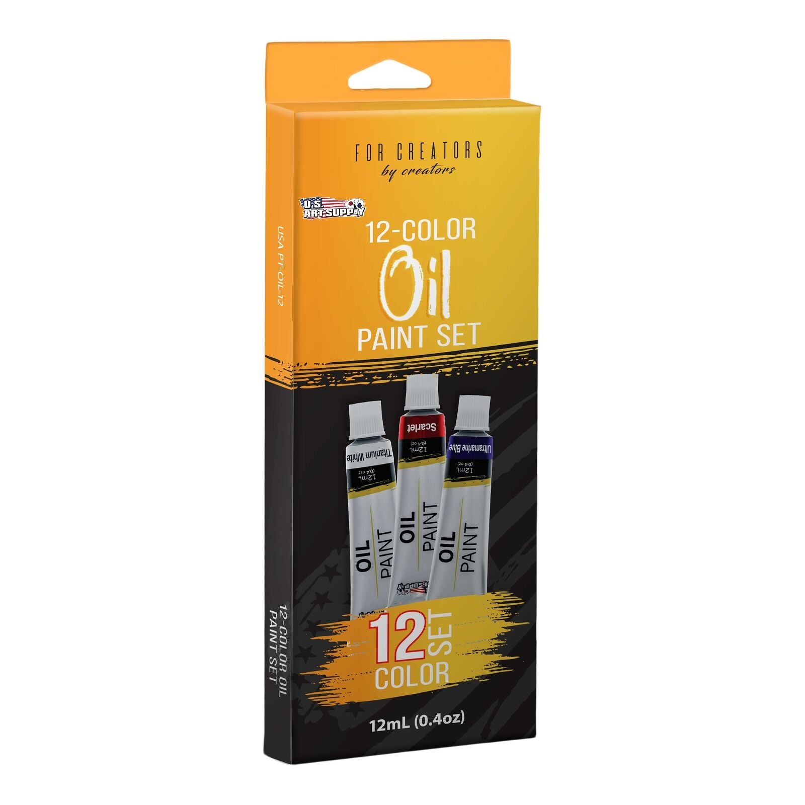 Professional 12 Color Oil Paint Set - 12ml Tubes for Artists and Students