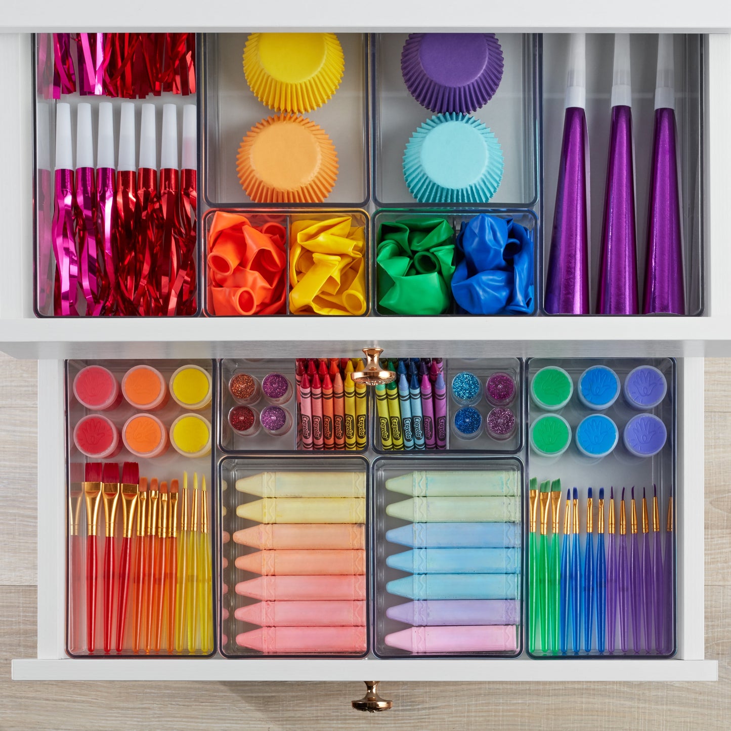 The Home Edit 6-Piece Clear Office Drawer Organizer Set for Ultimate Desk Organization