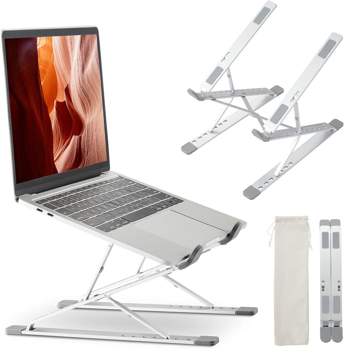 Elevate Your Workspace with Our Adjustable Laptop Stand - Ergonomic, Portable, and Compatible with All Laptops!