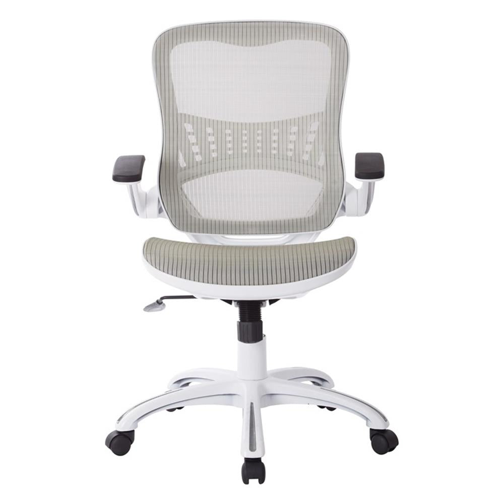 Riley Ergonomic Office Chair with Adjustable White Mesh Seat and Back for Ultimate Comfort