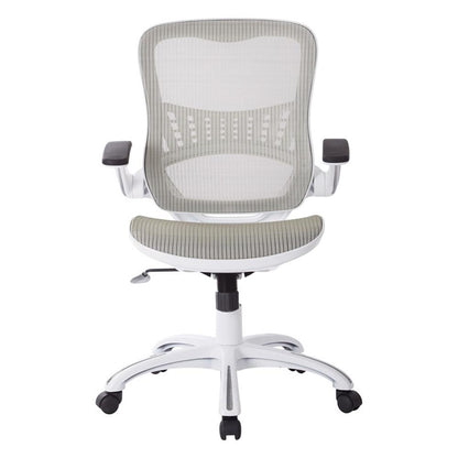 Riley Ergonomic Office Chair with Adjustable White Mesh Seat and Back for Ultimate Comfort