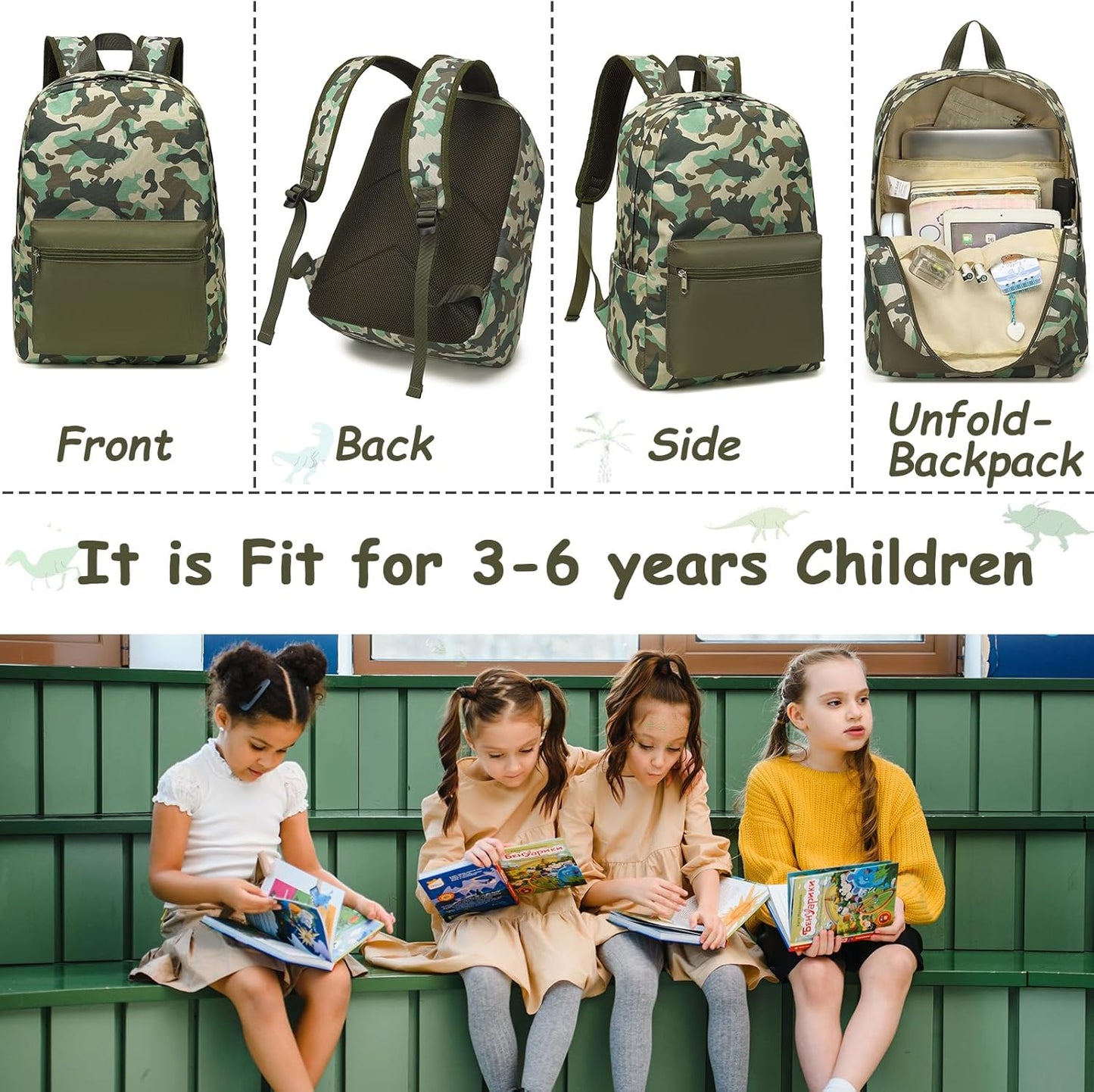 Vibrant Dinosaur Preschool Backpack for Kids - Perfect for Kindergarten and Elementary Adventures!