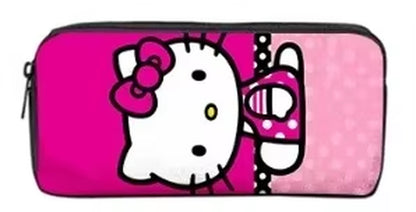 Charming 3D Hello Kitty Backpack Set - Cute Lunch Bag & Pencil Case for Stylish Students!