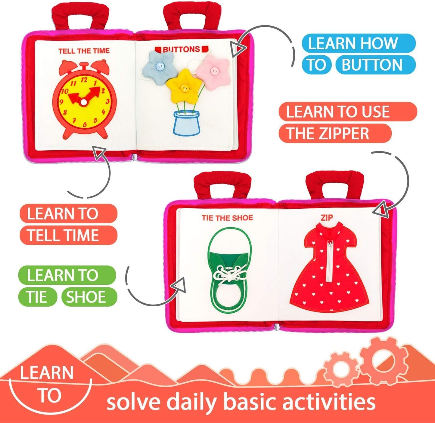 Engaging Educational Cloth Quiet Book: 9 Montessori-Inspired Activities for Toddler Development and Travel