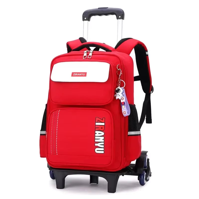 Stylish and Functional Student Rolling Backpack for Primary School Children - Trolley School Bag with Wheels for Easy Mobility