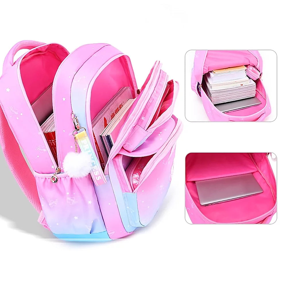 Charming Pink School Backpack Set for Girls - Perfect for Kids' School, Travel, and Adventures!