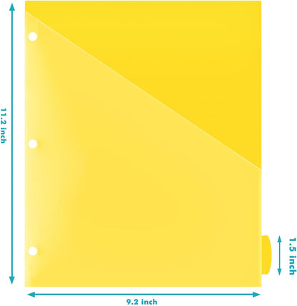 Ultimate Organization Solution: 24 Tabs Multi-Color Plastic Dividers with Clear Front Pockets for 3 Ring Binders