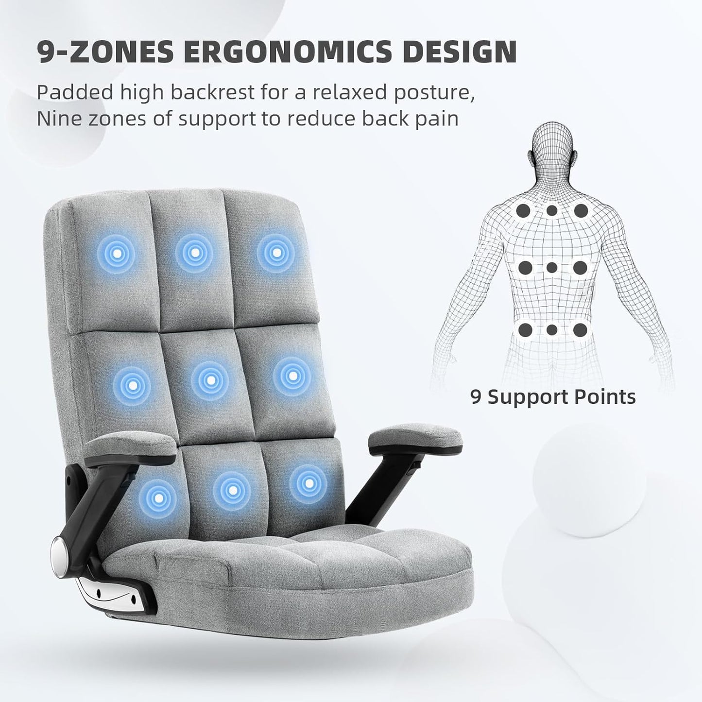 Ergonomic High Back Fabric Office Chair with Adjustable Features and Modern Design