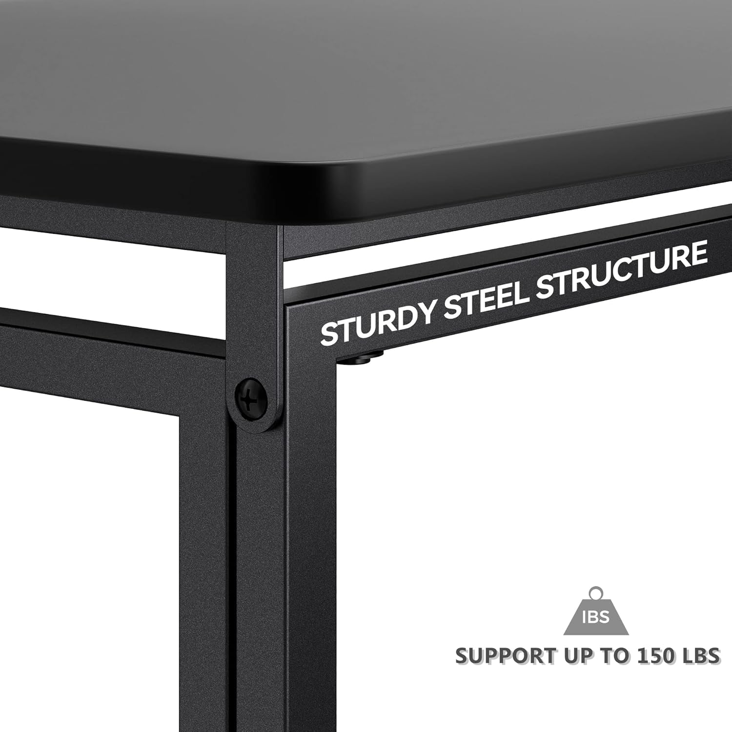 Versatile 43-Inch Folding Desk - No Assembly Required, Ideal for Home Office, Study, and Gaming - Portable and Adjustable for Small Spaces - Sleek Black Design