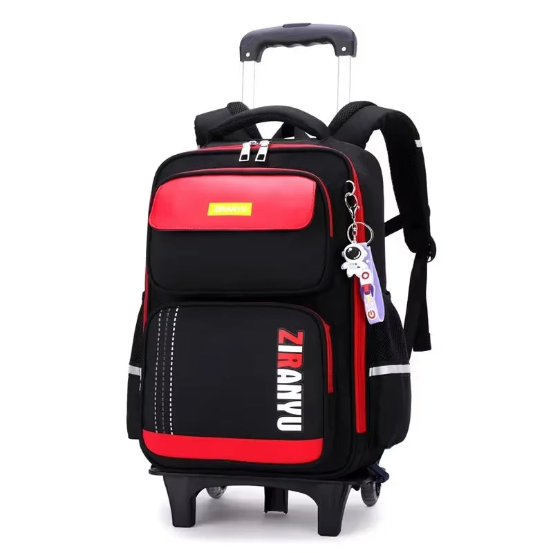 Stylish and Functional Student Rolling Backpack for Primary School Children - Trolley School Bag with Wheels for Easy Mobility