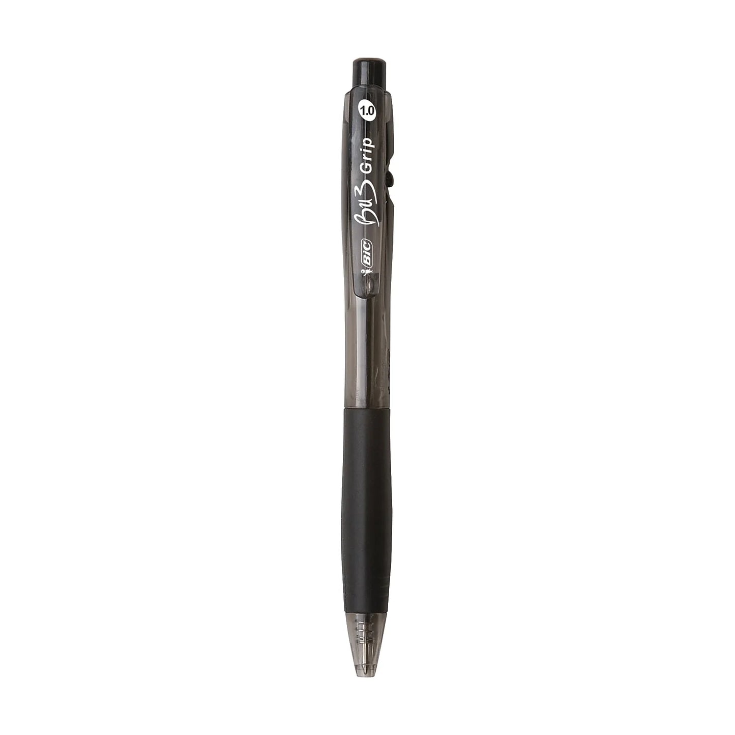 Premium BU3 Grip Ballpoint Pen with Convenient Side Click Retraction - 0.7 mm Black Ink, 18 Count Pack