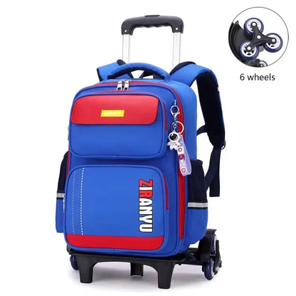 Stylish and Functional Student Rolling Backpack for Primary School Children - Trolley School Bag with Wheels for Easy Mobility