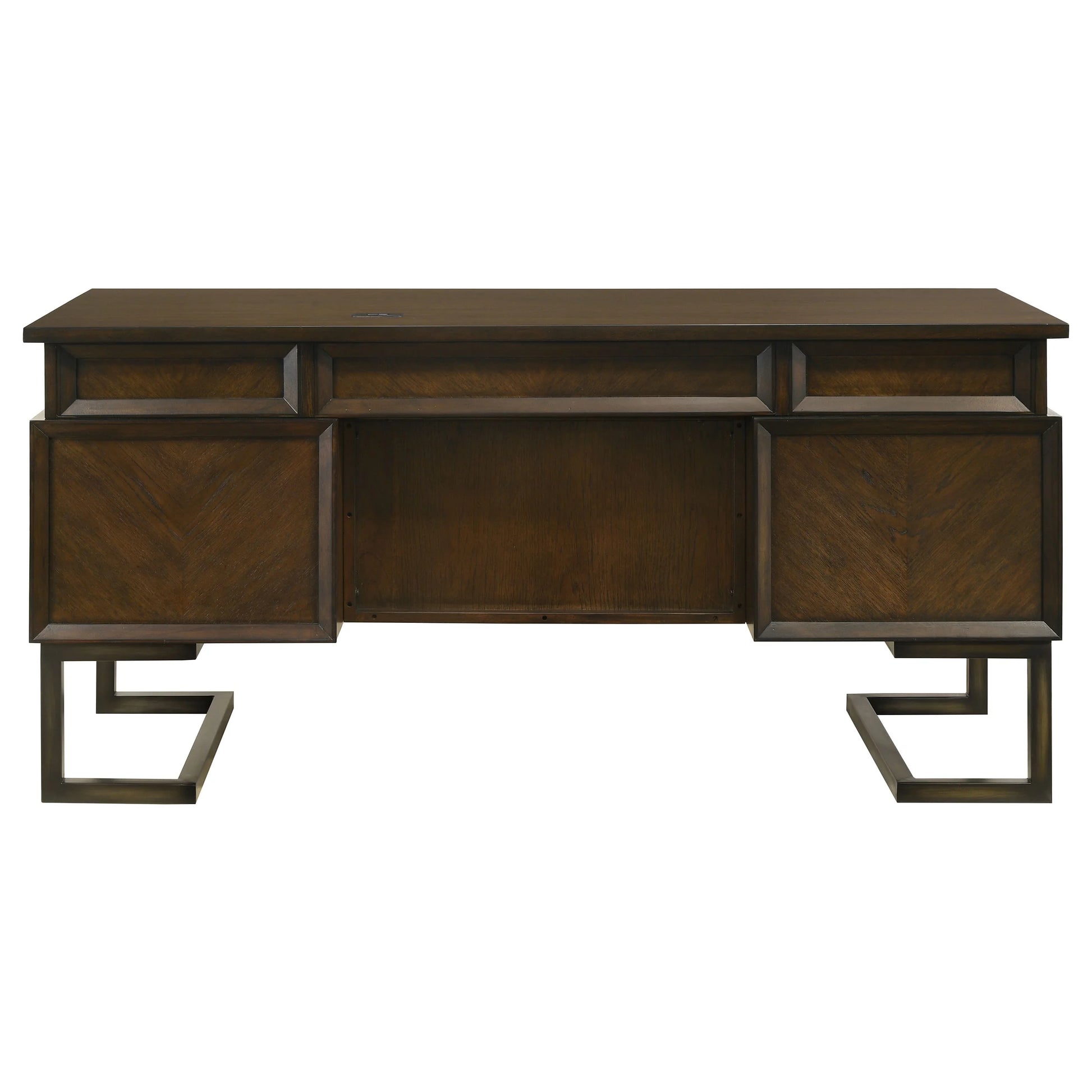 Marshall Executive Desk - Elegant Dark Walnut Finish with Functional Design for Modern Offices