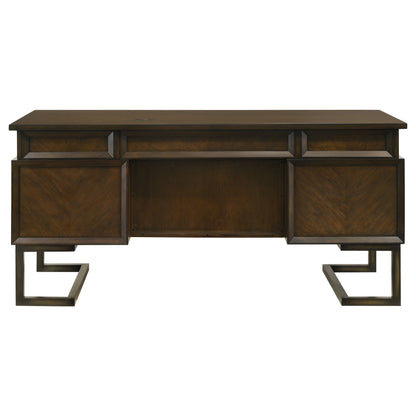 Marshall Executive Desk - Elegant Dark Walnut Finish with Functional Design for Modern Offices