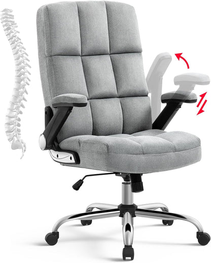 Ergonomic High Back Fabric Office Chair with Adjustable Features and Modern Design