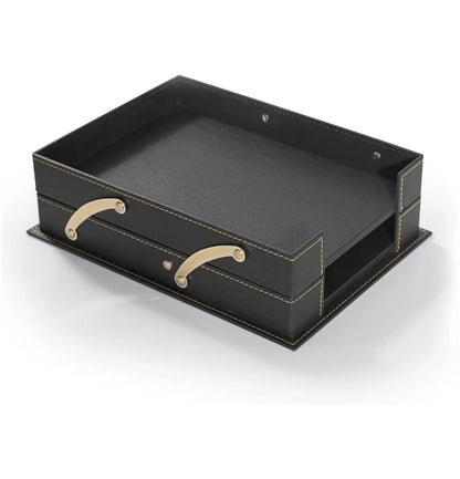 Elegant Bonded Leather Desk Organizer Set - Premium Office and Home Accessories for Enhanced Desk Organization